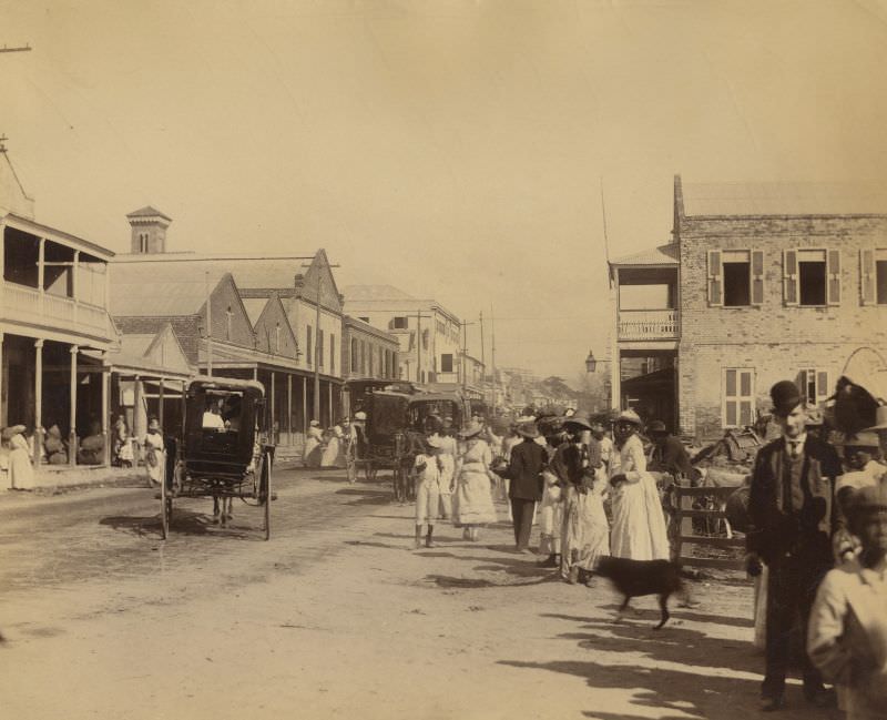 Kingston street scenes, Jamaica, 1891