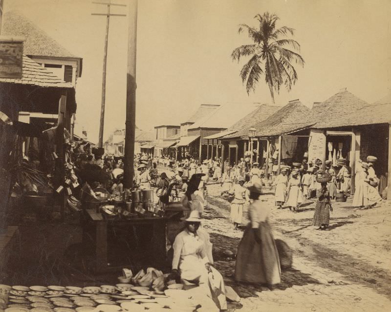 Kingston street scenes, Jamaica, 1891