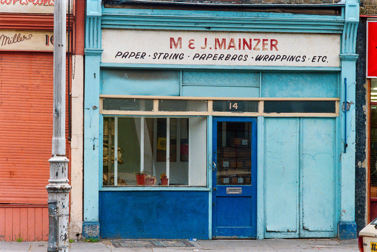 M & J Mainzer, 14, Broadway Market, Hackney, 1986