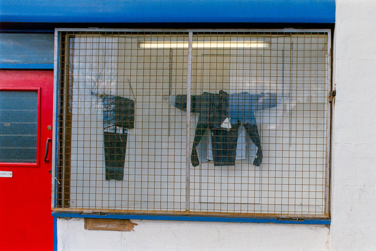 Shop window, Commercial Rd, Stepney, Tower Hamlets, 1986