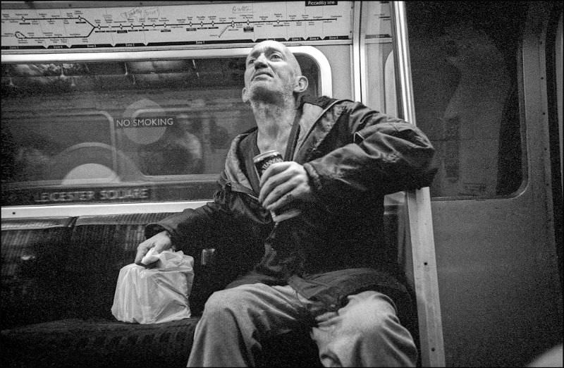 Candid Photos of Commuters of London Underground from the late 1980s