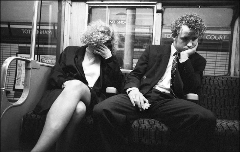 Candid Photos of Commuters of London Underground from the late 1980s