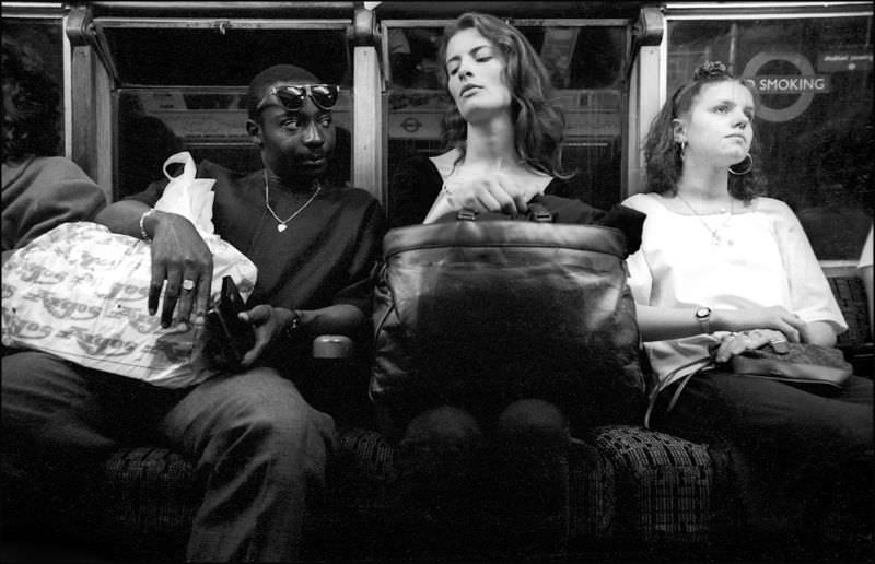 Candid Photos of Commuters of London Underground from the late 1980s