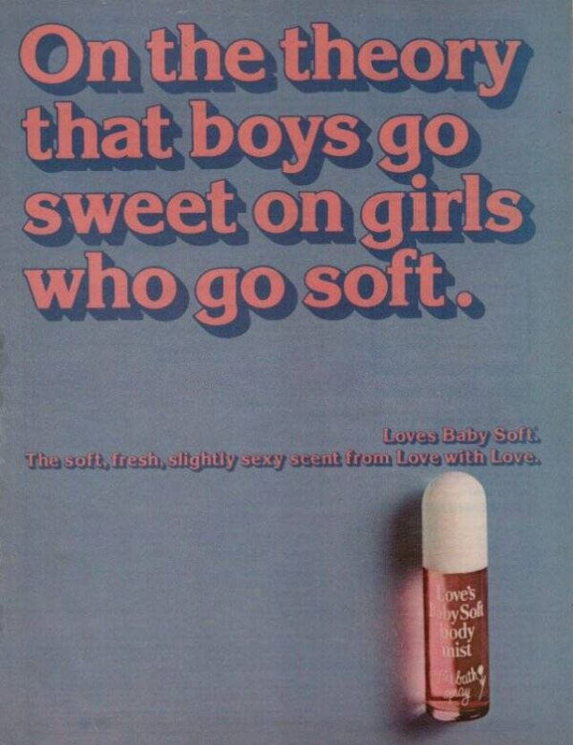 "Because innocence is sexier than you think": Vintage Ads of Love's Baby Soft Perfumes from the 1970s and 1980s