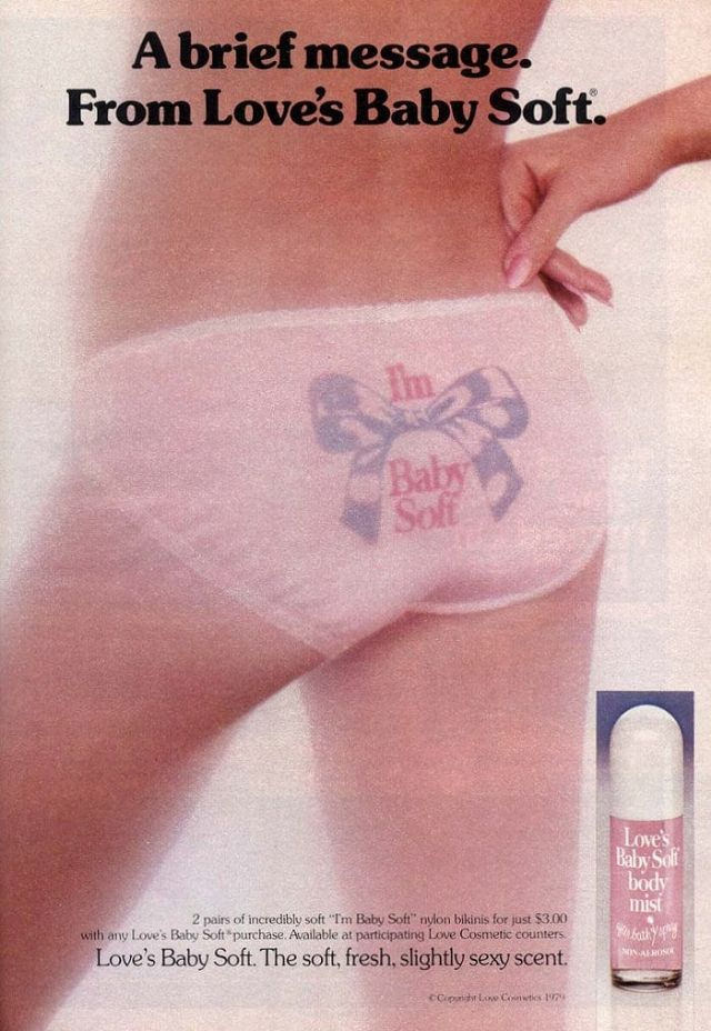 "Because innocence is sexier than you think": Vintage Ads of Love's Baby Soft Perfumes from the 1970s and 1980s