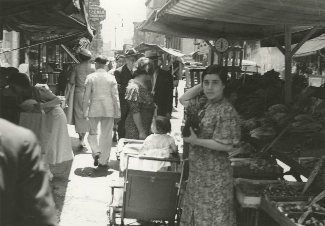 Sidewalk markets in Little Italy.