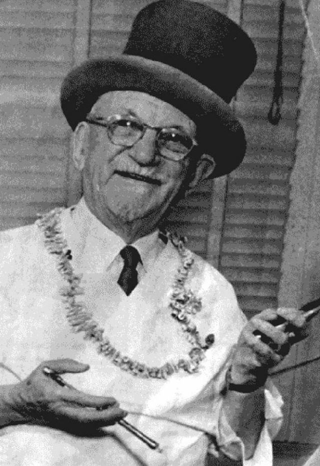 Painless Parker with his necklace of teeth; the necklace in the Dental Museum at Temple University.