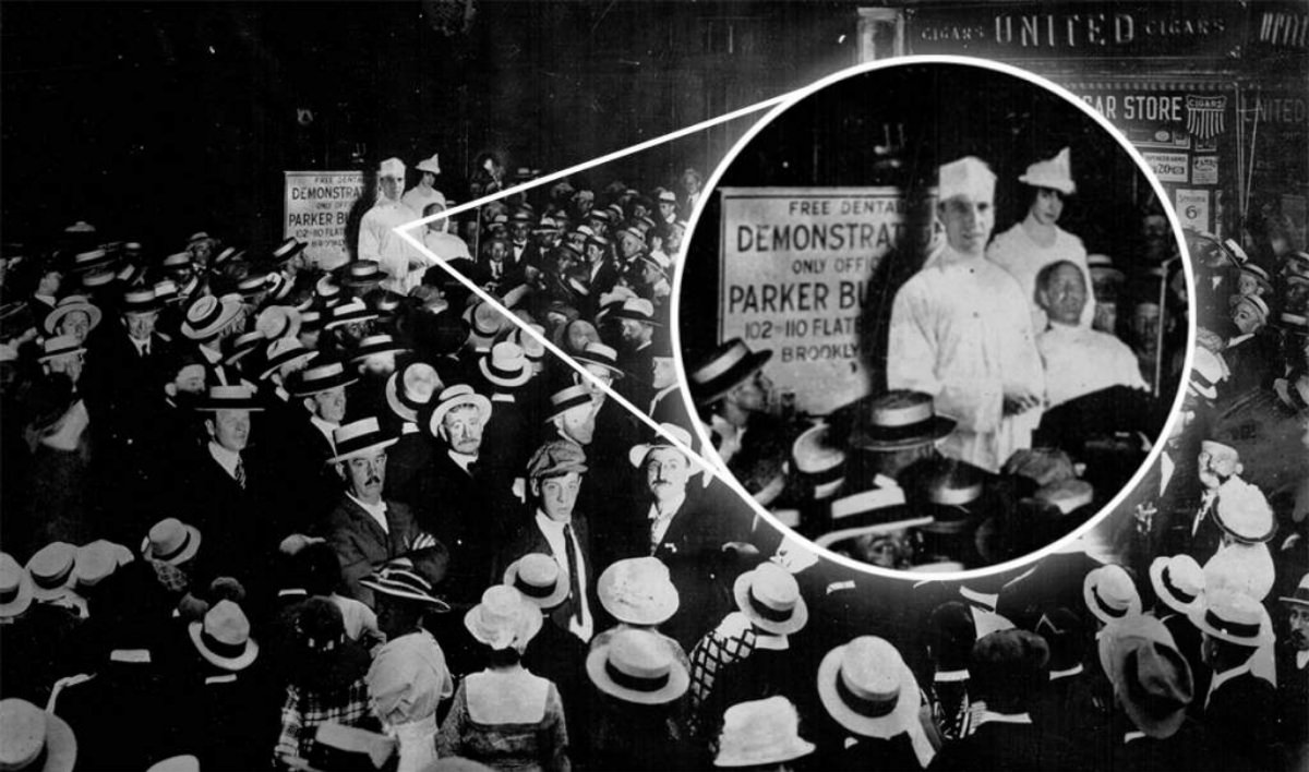 A Painless Parker demonstration in New York City’s Times Square.