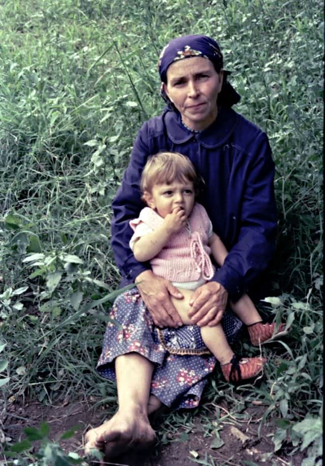 Aunt Şerife and granddaughter, Polyanovo, Bulgaria, 1976