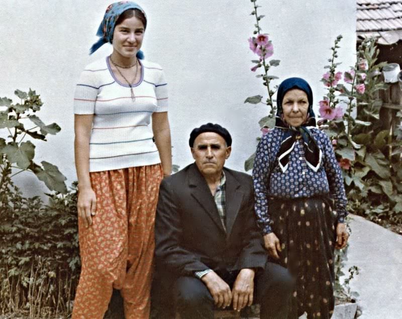 Catherine with mom and dad, Polyanovo, Bulgaria, 1976