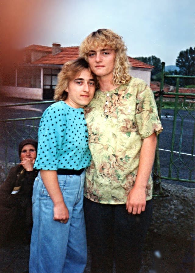 Two girls of Polyanovo, Bulgaria, circa 1978