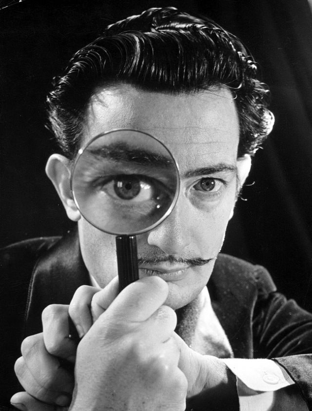 Humorous Portraits of Salvador Dalí with his Iconic Mustaches