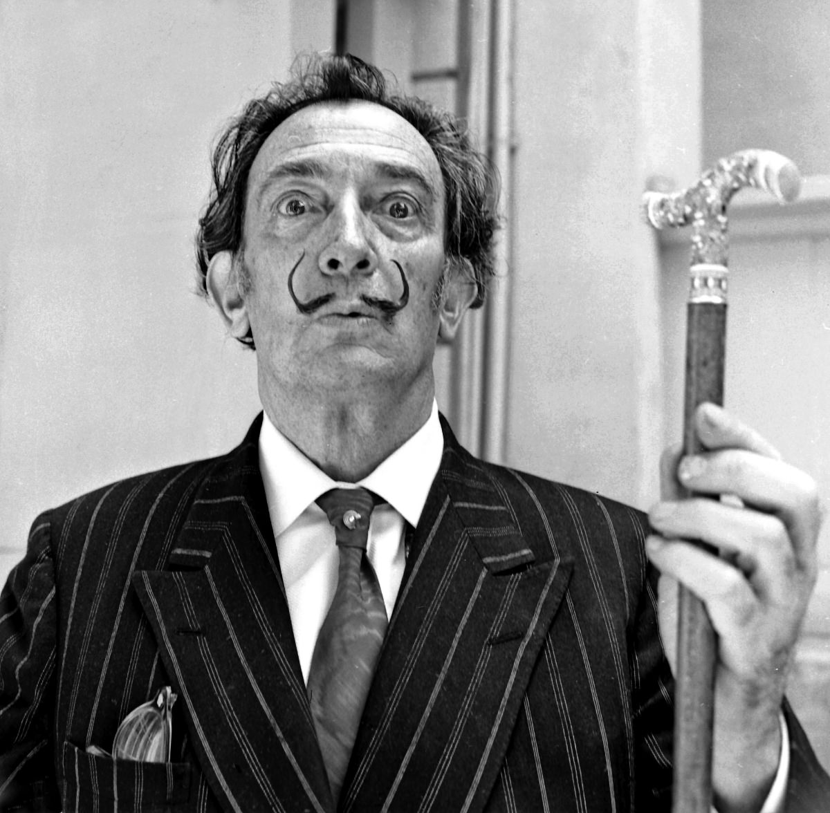 Humorous Portraits of Salvador Dalí with his Iconic Mustaches