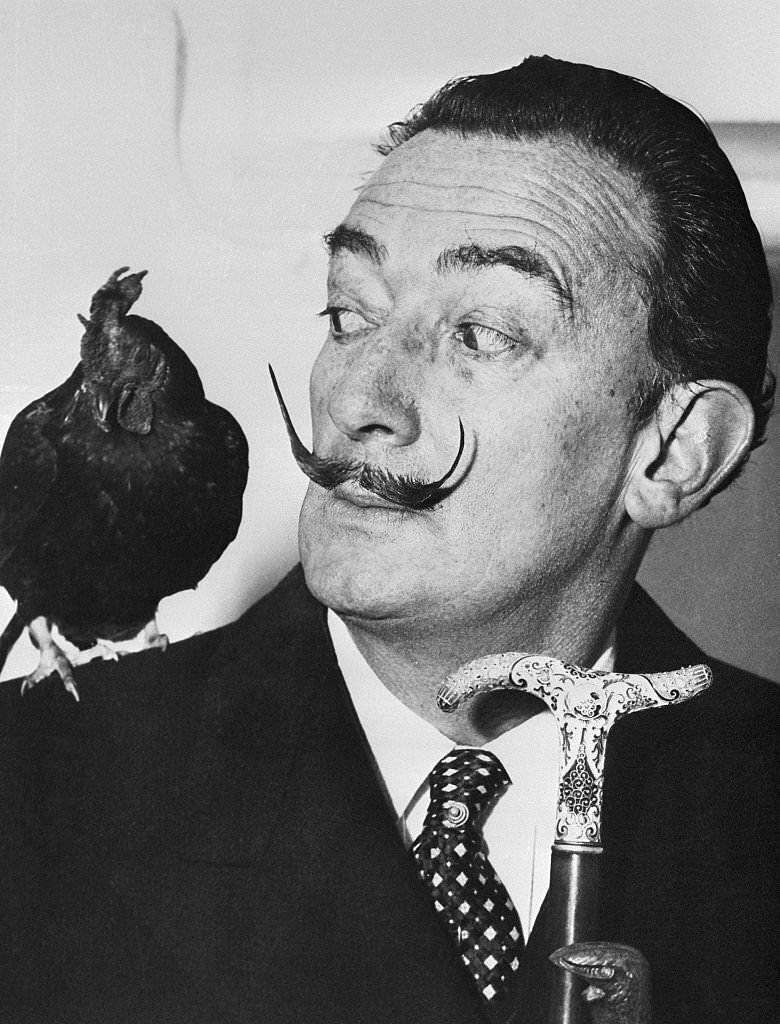 Humorous Portraits of Salvador Dalí with his Iconic Mustaches