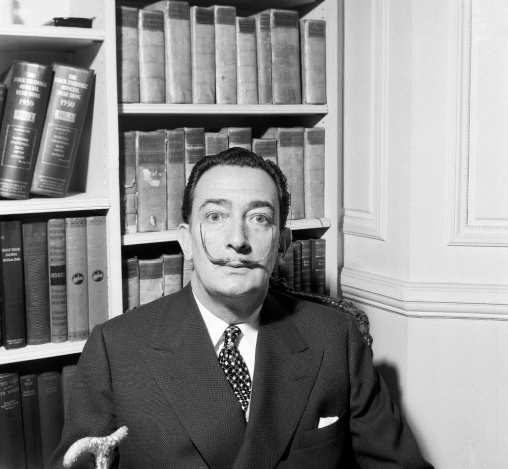 Humorous Portraits of Salvador Dalí with his Iconic Mustaches