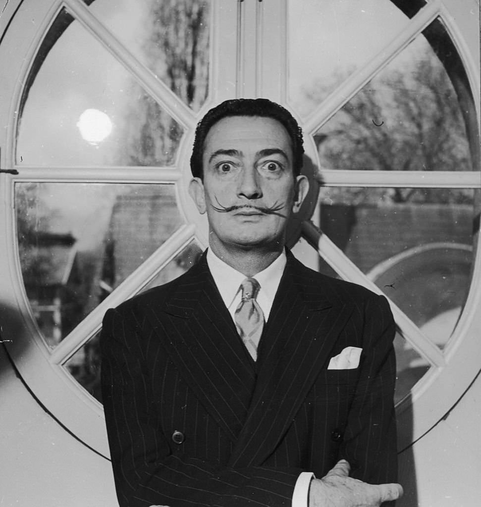 Humorous Portraits of Salvador Dalí with his Iconic Mustaches