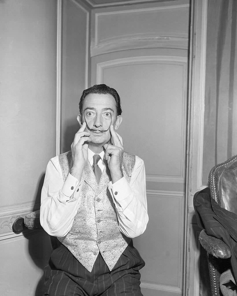 Humorous Portraits of Salvador Dalí with his Iconic Mustaches