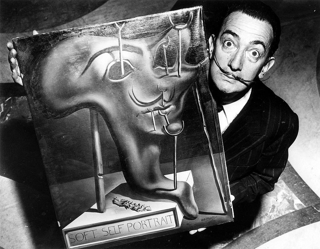 Humorous Portraits of Salvador Dalí with his Iconic Mustaches