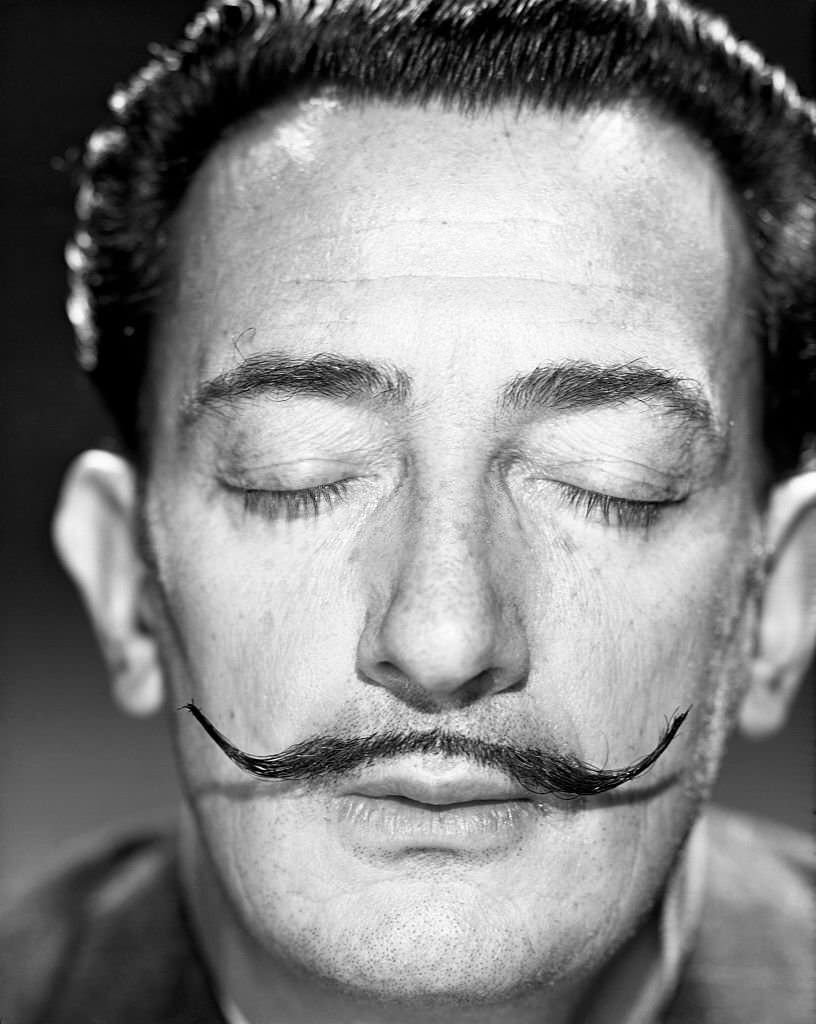 Humorous Portraits of Salvador Dalí with his Iconic Mustaches