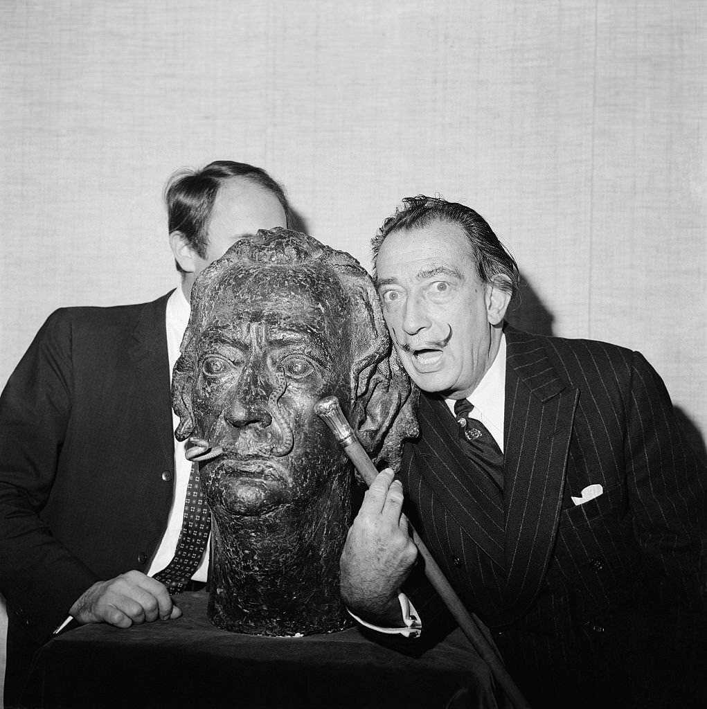 Humorous Portraits of Salvador Dalí with his Iconic Mustaches