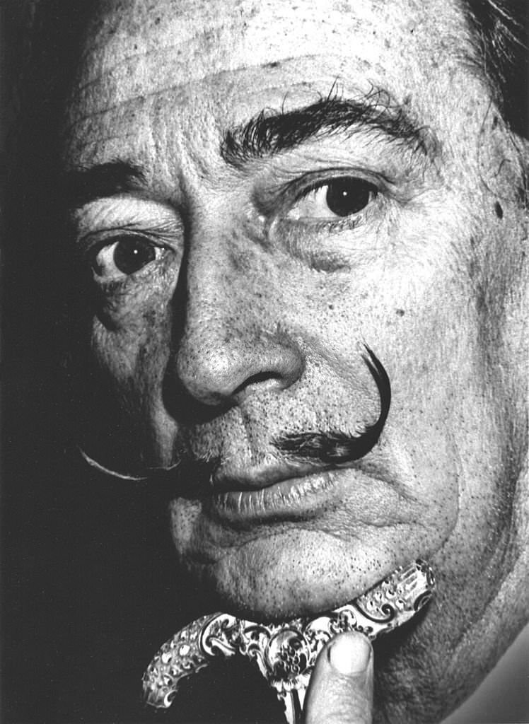 Humorous Portraits of Salvador Dalí with his Iconic Mustaches