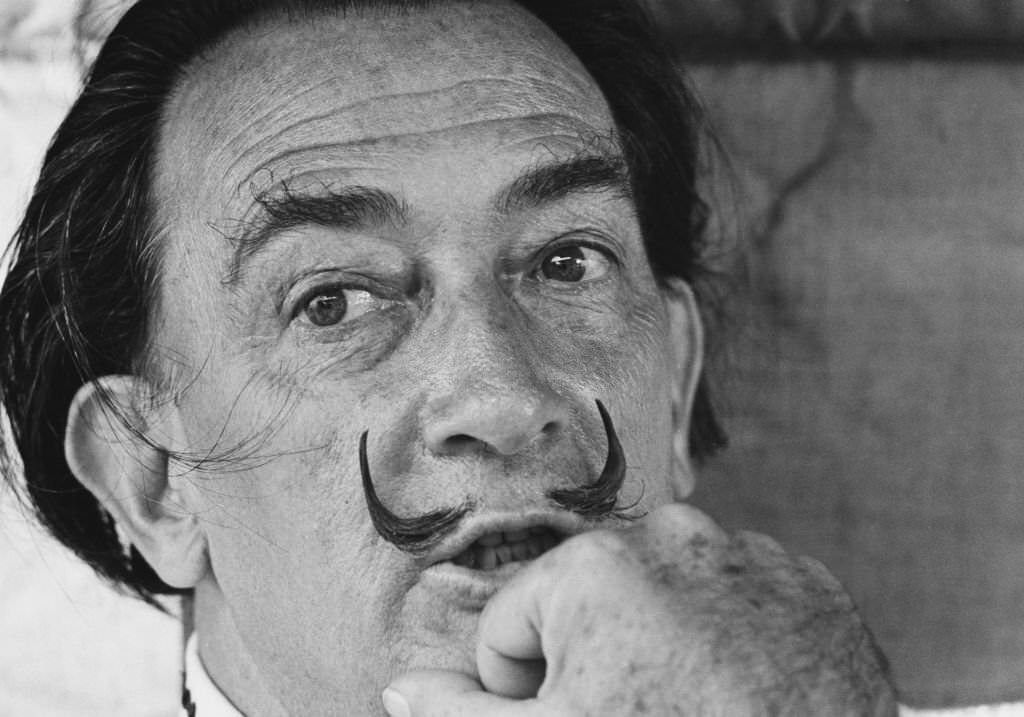 Humorous Portraits of Salvador Dalí with his Iconic Mustaches