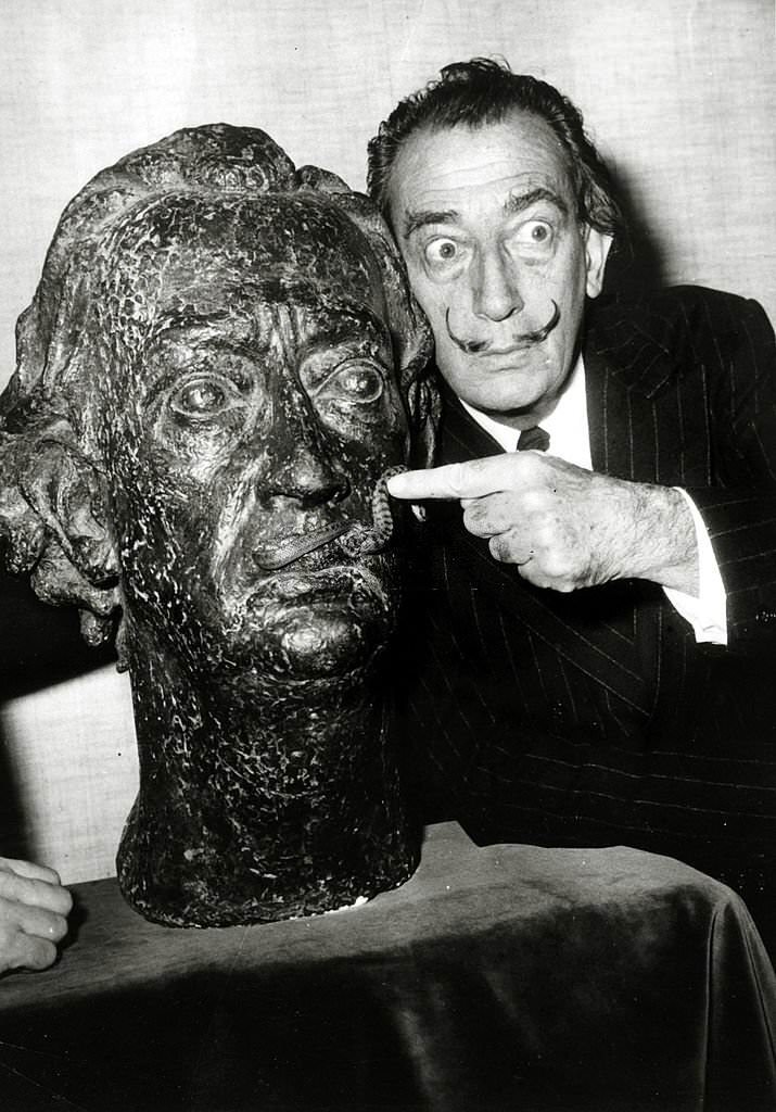Humorous Portraits of Salvador Dalí with his Iconic Mustaches