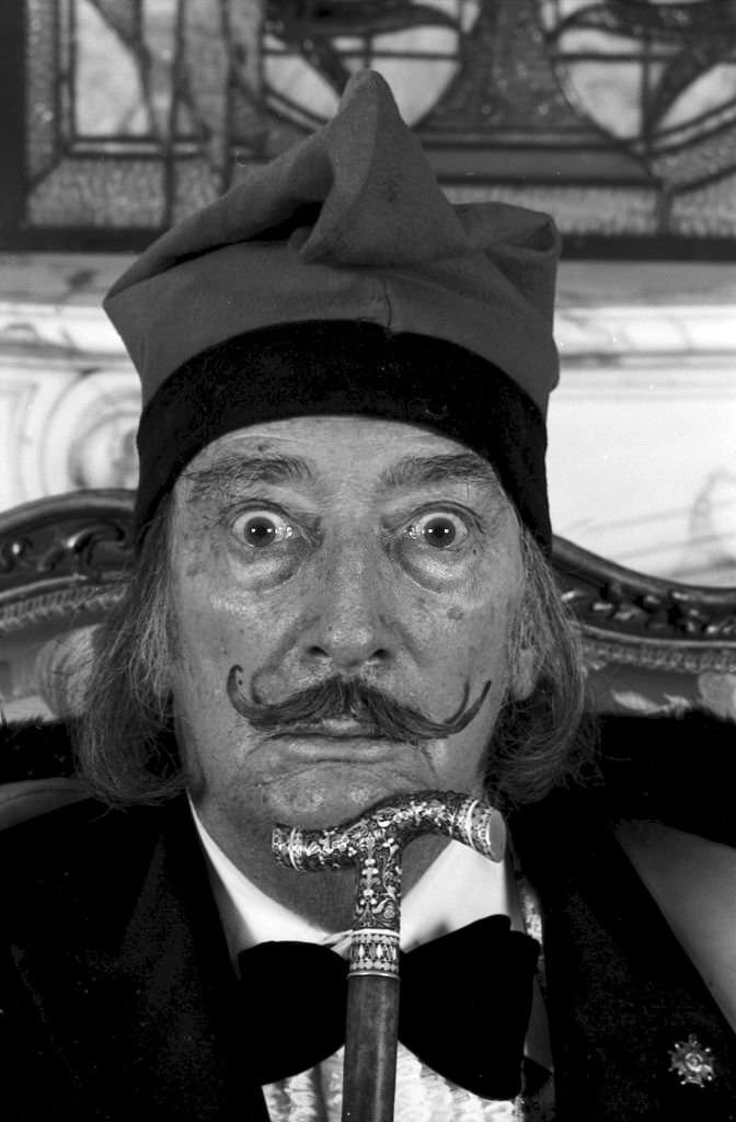 Humorous Portraits of Salvador Dalí with his Iconic Mustaches