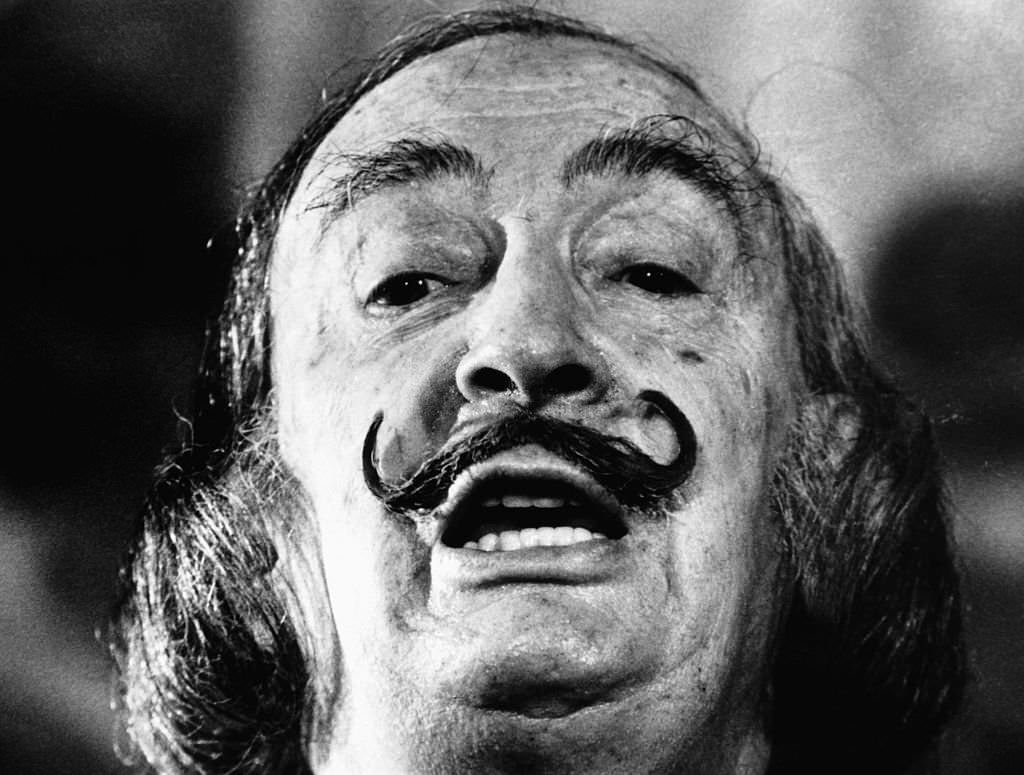 Humorous Portraits of Salvador Dalí with his Iconic Mustaches