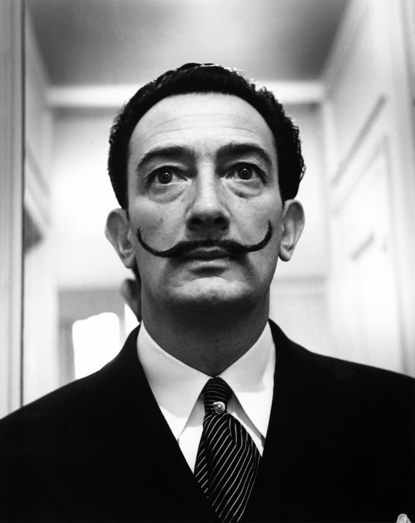 Humorous Portraits of Salvador Dalí with his Iconic Mustaches