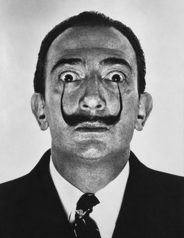 Humorous Portraits of Salvador Dalí with his Iconic Mustaches