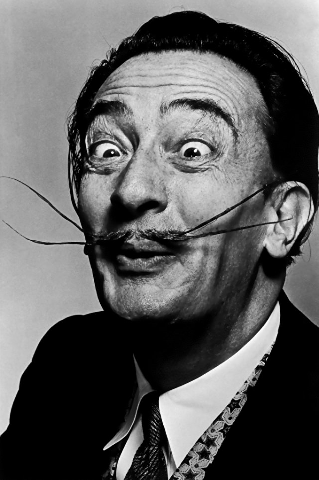 Humorous Portraits of Salvador Dalí with his Iconic Mustaches