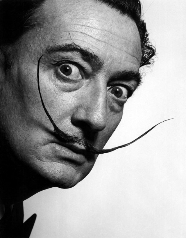 Humorous Portraits of Salvador Dalí with his Iconic Mustaches