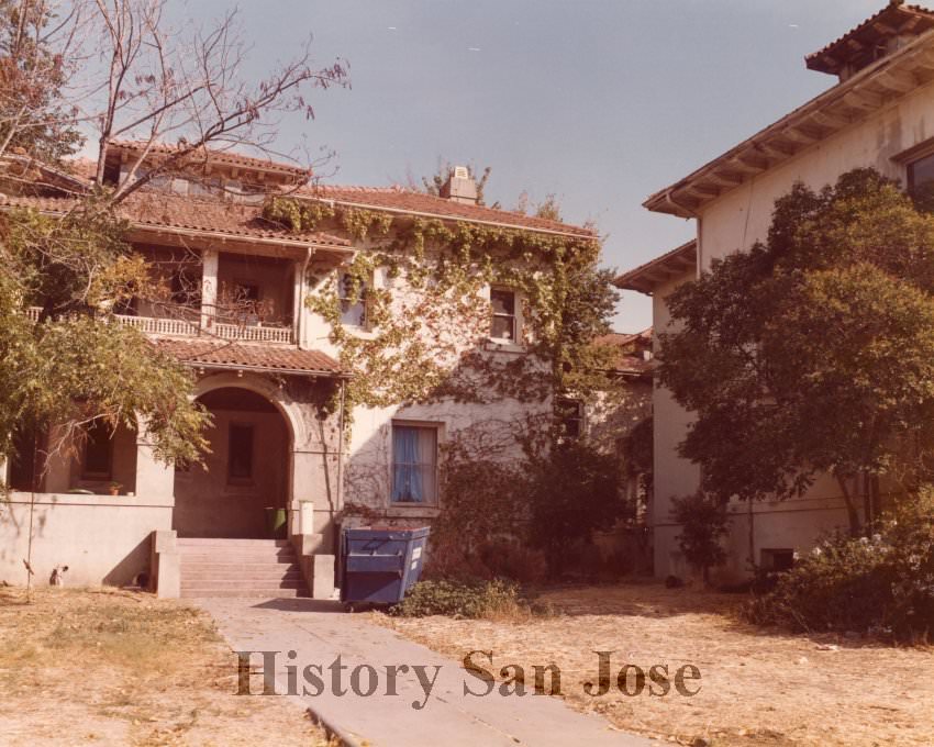 Hayes Mansion exterior, before renovation, 1980