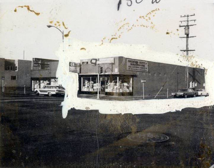 Orchard Supply Hardware store exterior, 1969