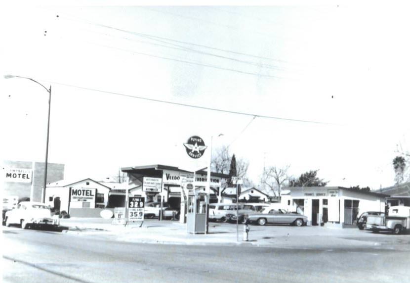 Flying A Service station at corner of 7th and Taylor, 1964