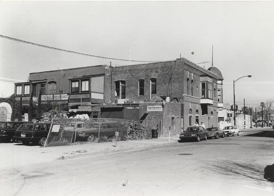 Teskes Germania Restaurant on the corner First and Divine Streets, San Jose, 1989