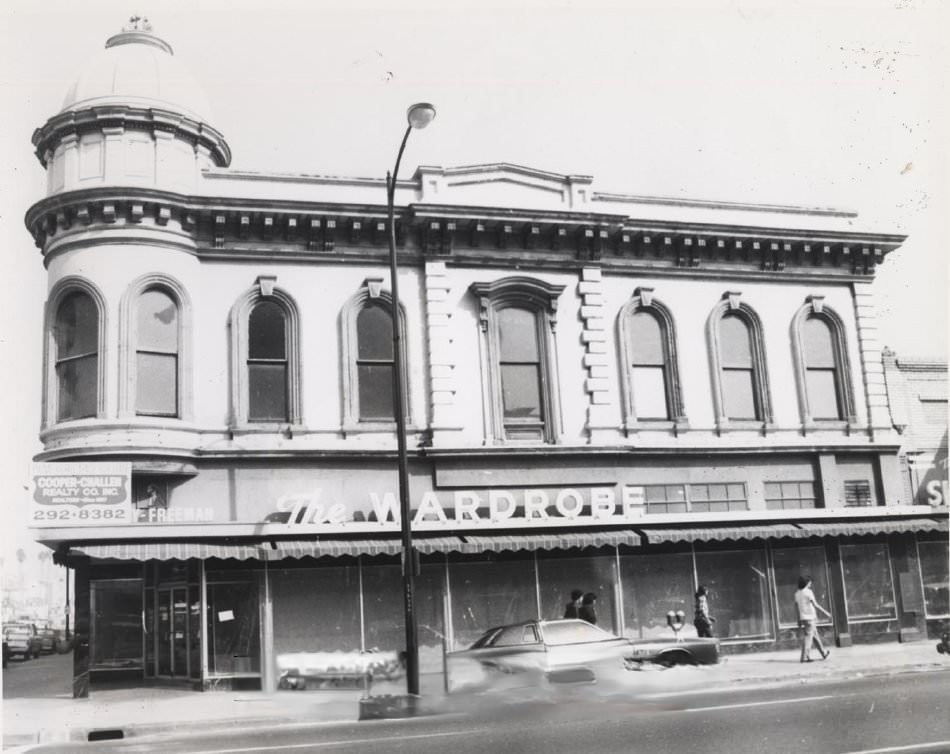 The Wardrobe Men's Store in DeSassiet Building, San Jose, 1970s