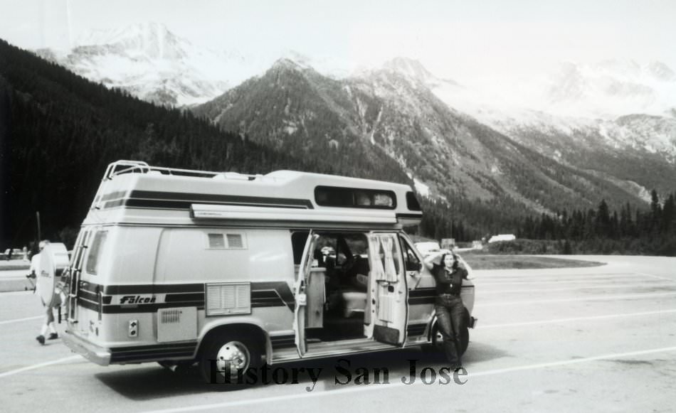 Nancy Rosenlund and Falcon Motor Van, 1980s