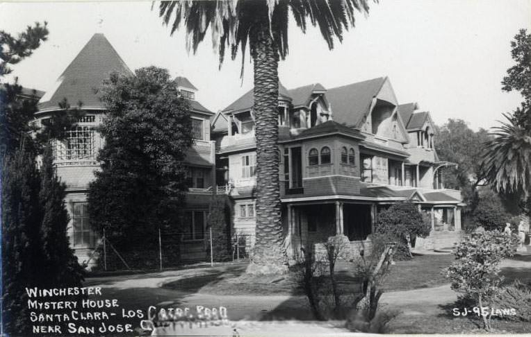 Winchester Mystery House. Santa Clara-Los Gatos Road near San Jose, 1960