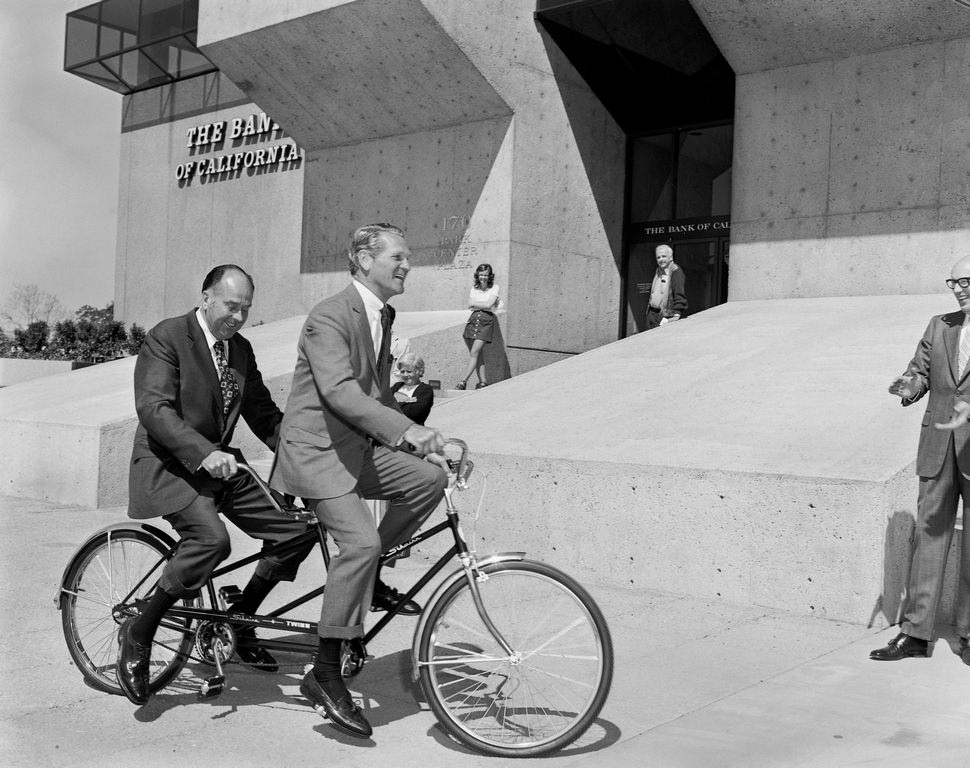 Bank of California ribbon cutting ceremony, Park Avenue and Market Street, San Jose, 1973