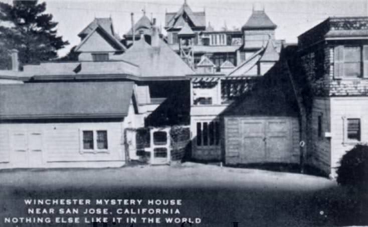Back of Winchester Mystery House, 1920s