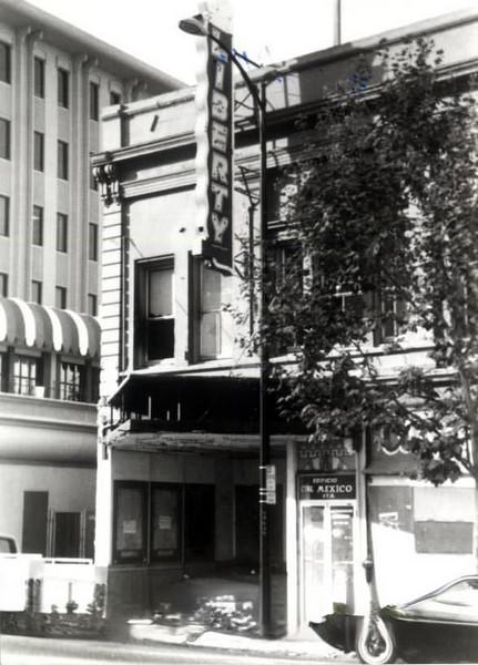 The Liberty Theatre was located on South First Street near the corner of Post Street, 1975