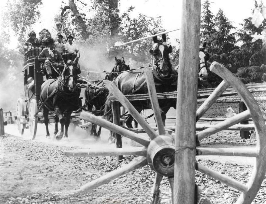 Stagecoach ride, Frontier Village, 1961