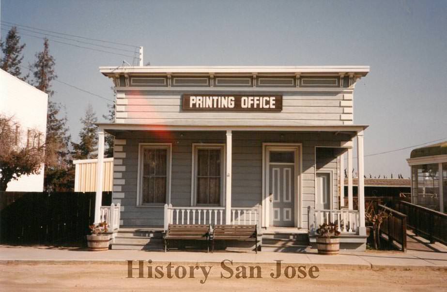 Printing Office at History Park, San Jose, 1989