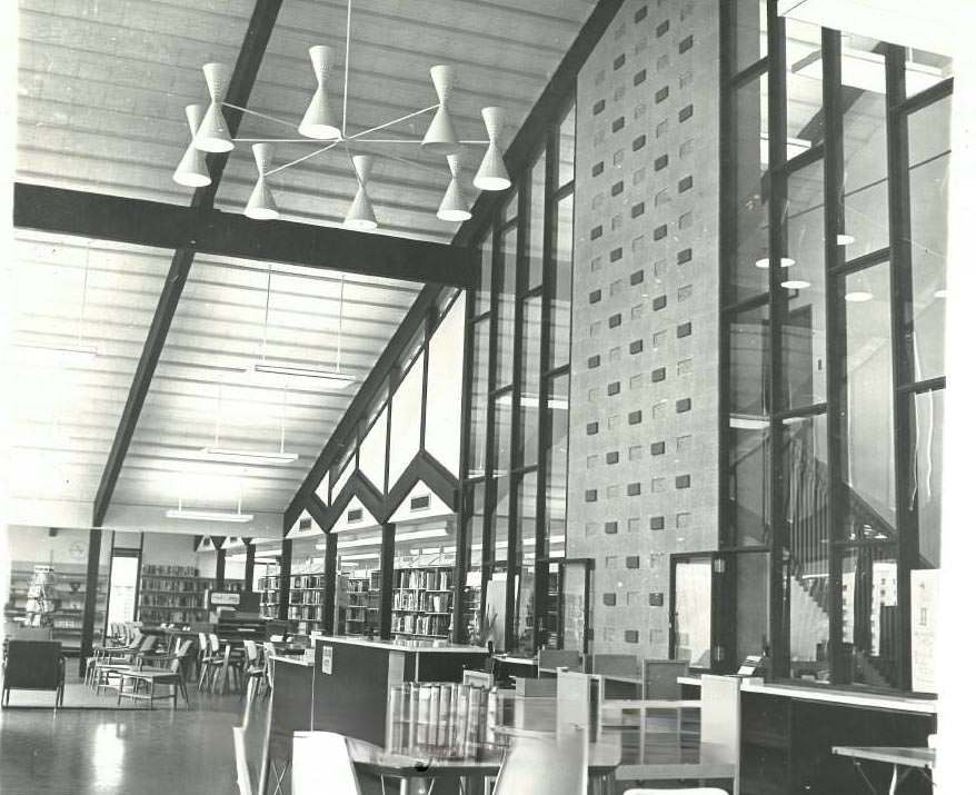 Cambrian Branch Library interior, 1960s