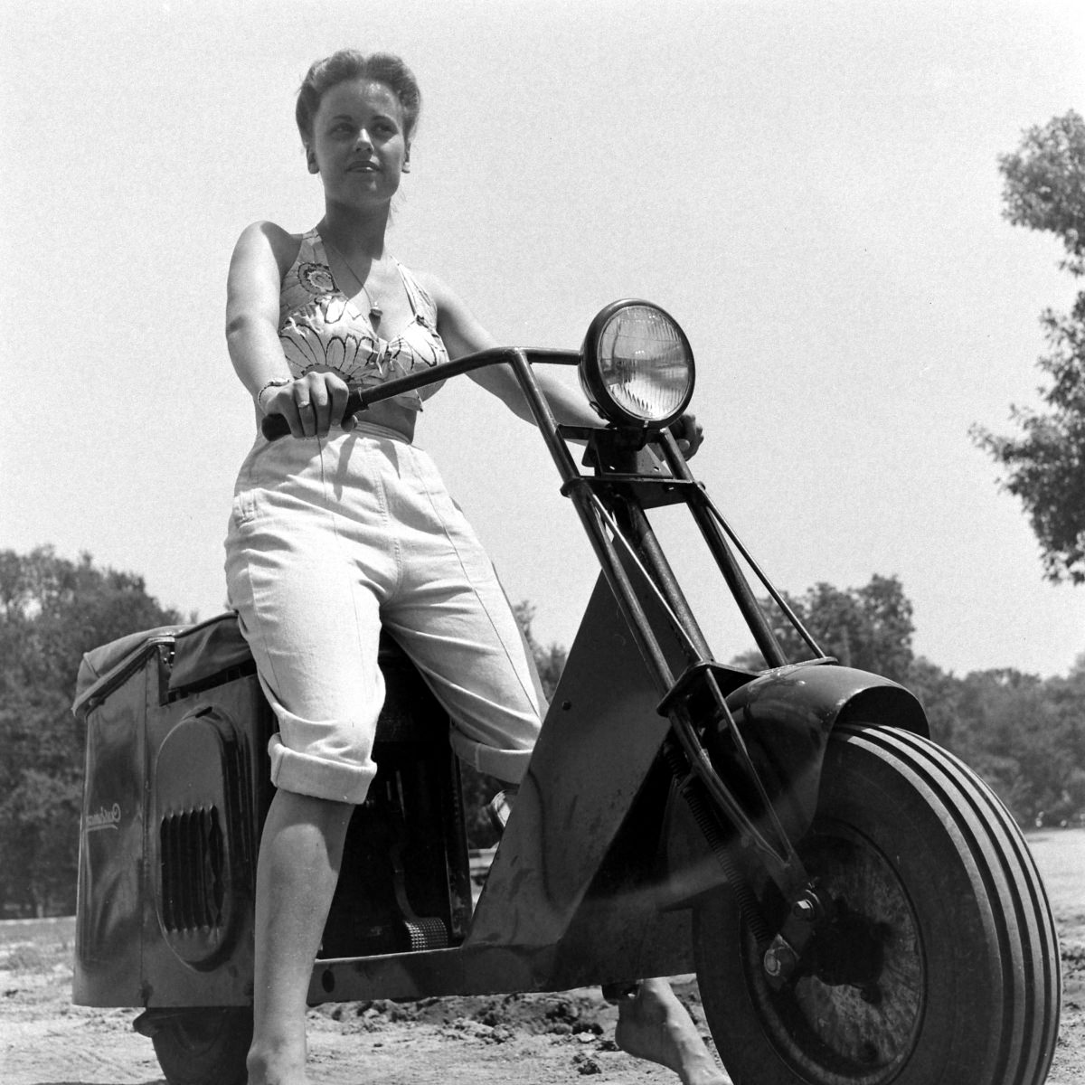 A scooter enthusiast in Nebraska, 1945.