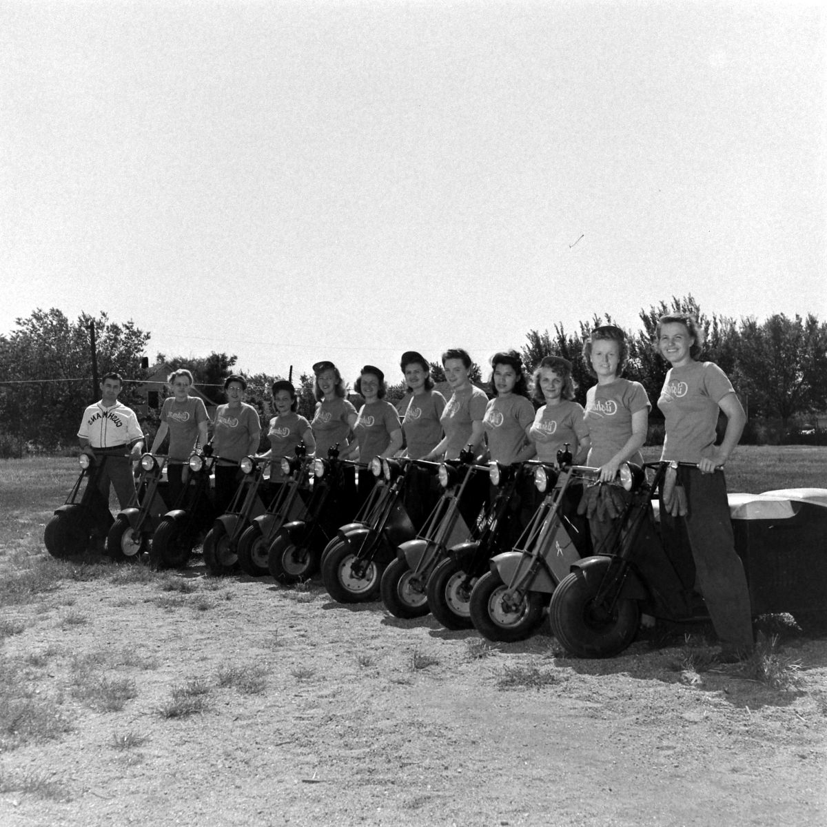 Scooter riders in Nebraska, 1945.