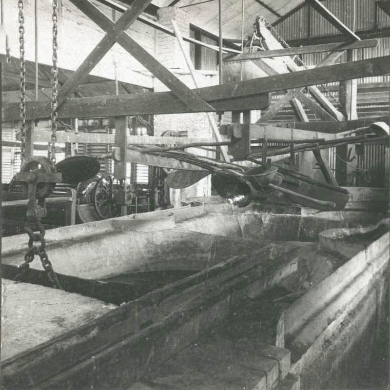 Boiling Coppers, Weltz Pan and Crane in Old Style Sugar Mill, Mona Sugar Plantation, Jamaica, 1904