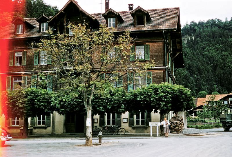 Building at corner of Spycherstrasse and Guntenbach, Gunten, Switzerland